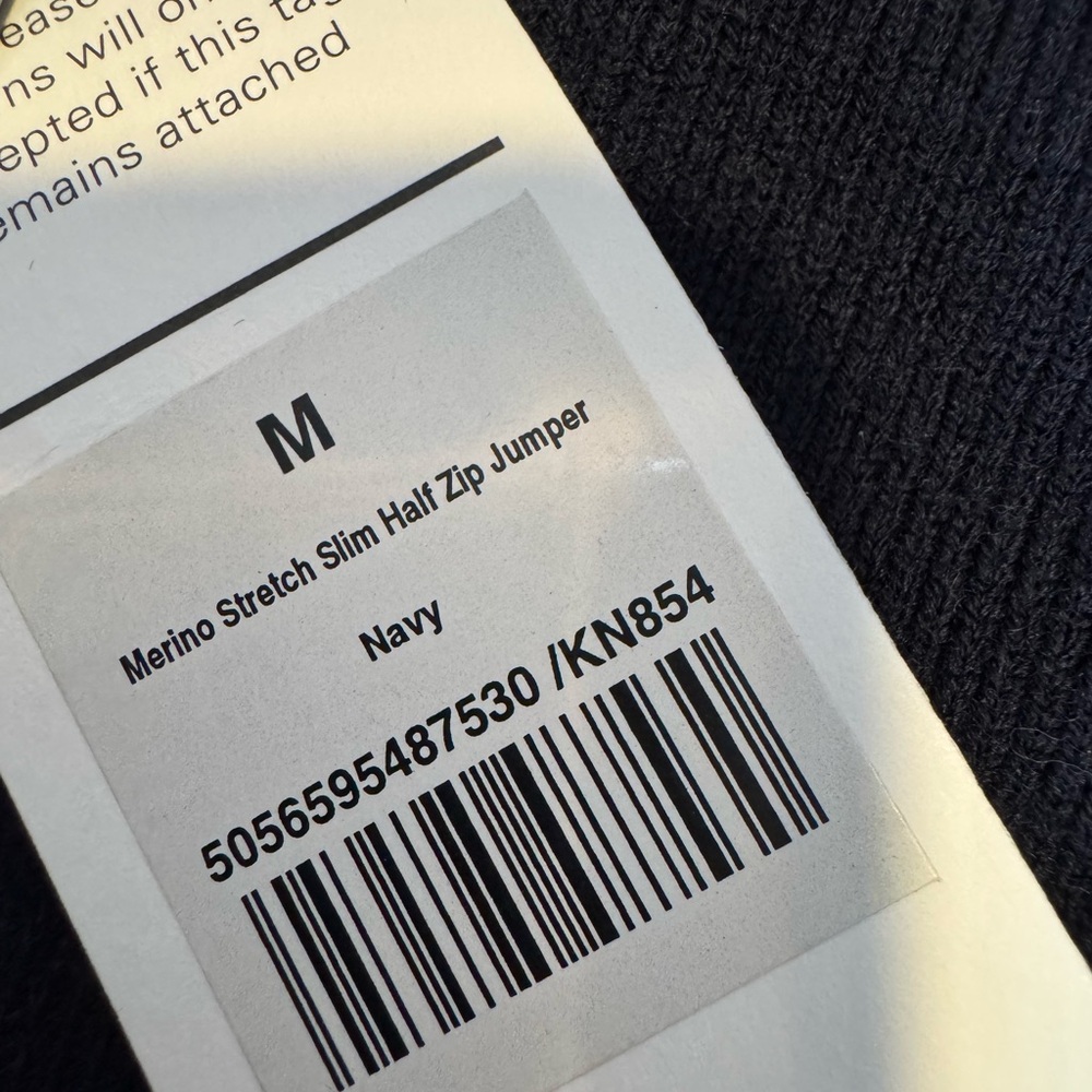 ME+EM MERINO STRETCH SLIM HALF ZIP JUMPER - Picture 3 of 4
